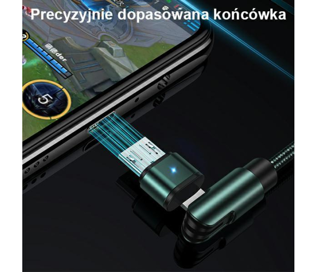 USAMS Kabel pleciony obrotowy U60 2A microUSB zielony - 1569074 - zdjęcie 5